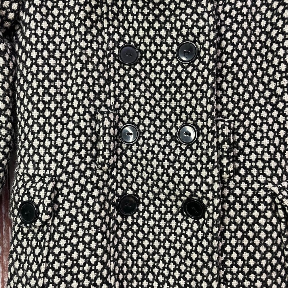 IZ Byer California Black/White Pea Coat Kids Size Medium #5108 - Picture 4 of 11
